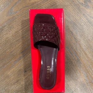 Guess Women's Deep Red Slide Sandals